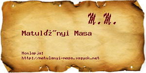 Matulányi Masa névjegykártya